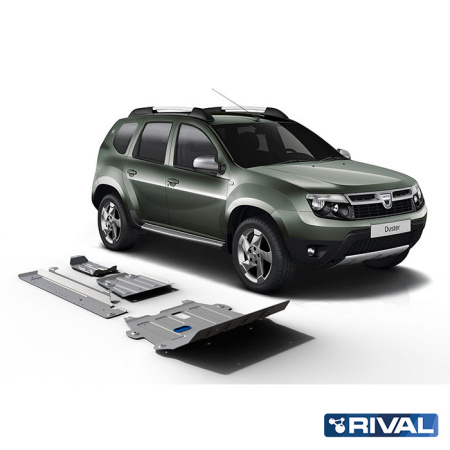 Unterfahrschutzplatten (Sets) Dacia Duster 2010-2015; 2010-2015; 2015-2018; 2 l. / Benzin; 1,6 l. / Benzin; 1,5 l. / Dieselkraftstoff